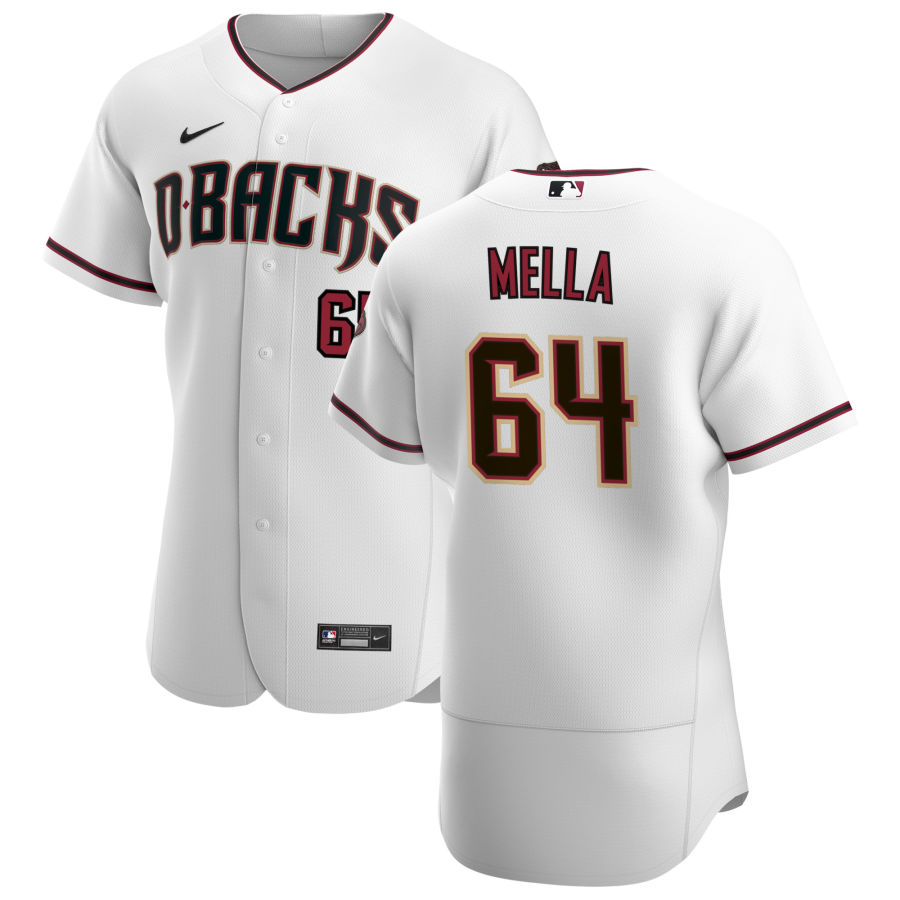 Arizona Diamondbacks #64 Keury Mella Men Nike White Crimson Authentic Home Team MLB Jersey->arizona diamondback->MLB Jersey